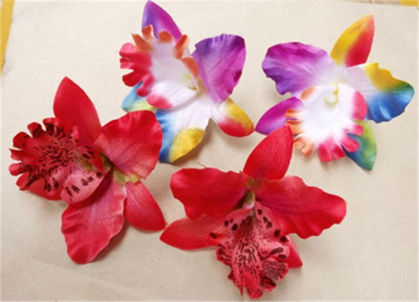 50pcs Small orchid Artificial flowers Diy headwear Silk Flowers for Wedding Home Decorations Christmas Party Silk Flowers Wholesale