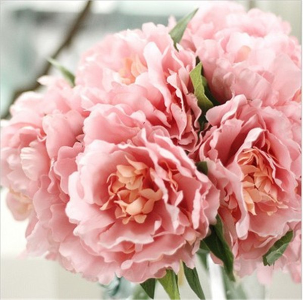 High Quality Simulation peony Silk Flowers Bride holding bouquet for Wedding Living Room Decorative Supplies Mix Color Wholesale