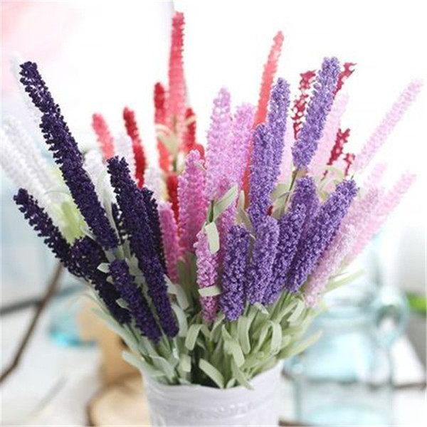 10PCS Lavender flowers plant fake flower decoration flowerbed Silk Decorative Silk artificial flowers for Wedding Party Festival Wreaths H60