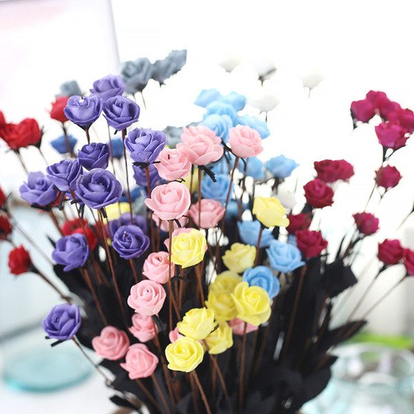 Wholesale 10PCS Decorative Artificial Rose Flowers 15 Heads Foam Wedding Home Decor Hotel Party Supplies Festival Wreaths Mini Foam Flowers