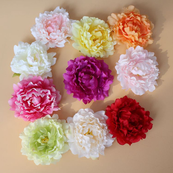 Artificial Flowers Silk Peony Flower Heads Party Wedding Decoration Supplies PU Simulation Fake Flower Head Home Decorations 15cm Diameter