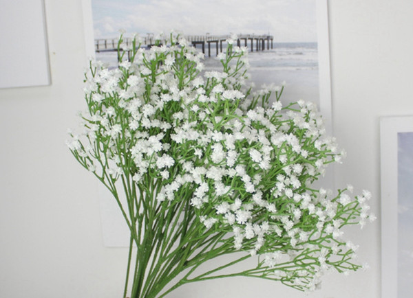 Gypsophila Baby's Breath Artificial Fake Silk Flowers Plant Real Touch Flower For Home Wedding Decoration Silk Decorative White Flower