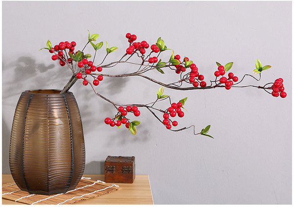 Artificial Flower bouquet Simulation berries Three branches Festive Supplies home party Decoration high quality colorful flower wholesale