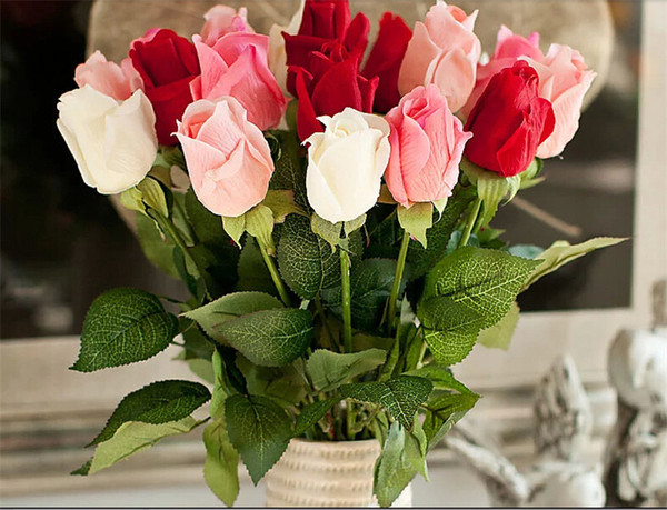 Party decoration creative PU big rose flowers Festive Supplies Artificial flower bouquet home Decoration high quality red flower wholesale