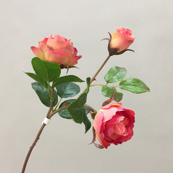 3 Heads Artificial RoseArtificial Flowers Silk Roses Fake Bridal Wedding Bouquet for Home Garden Party Floral Decor Love Gift Wedding