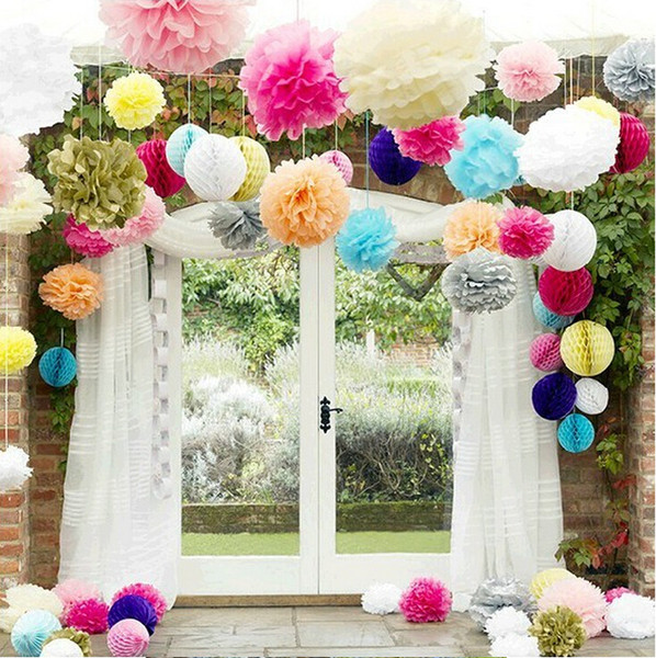 Party Home Decor Tissue Birthday Decoration 10cm 15cm 20cm 25cm Wedding Decorative Paper Pompoms Pom Poms 10 inch Balls