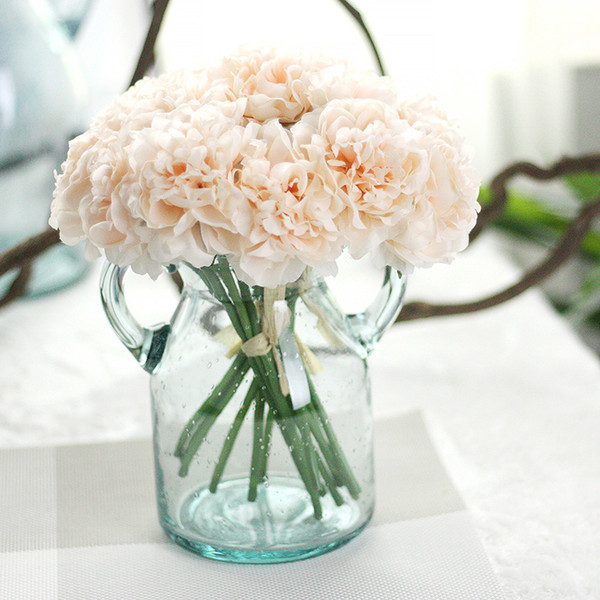 Wedding Artificial Hydrangea Flower Home Wedding Party Birthday Floral Decorative Popular Flowers 5 Bouquet 25 Head