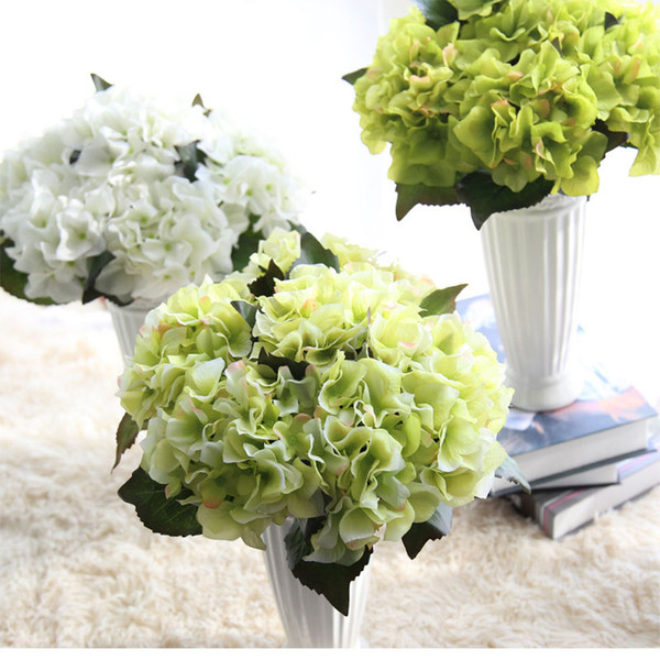 Elegant Blue Artificial Hydrangea Flower Fake Silk Flowers For Wedding Flowers Home Party Decorative Flowers 9 Colors Mixed 35*15CM