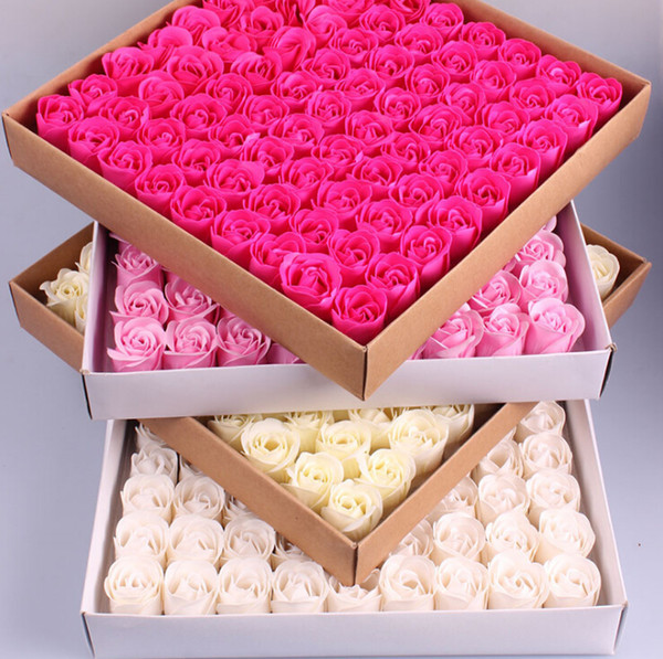 81pcs Simulation Rose soap creative holiday wedding Rainbow Soap gift single flower head wholesale multicolor option