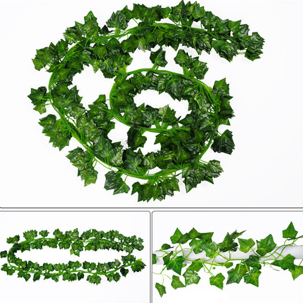 Simulation Green Leaves Fake Vine Lifelike Evergreen Cane Artificial Flower Ivy Leaf Wedding Home Decor Fashion Wall Hanging