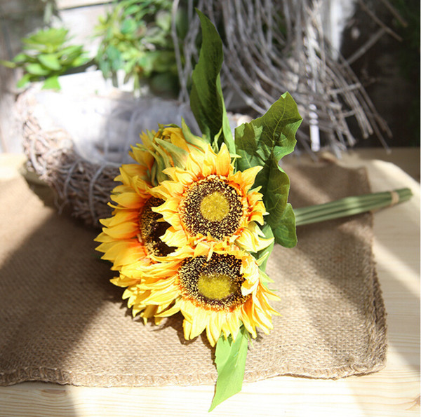 unflower bouquet fake flower wedding hand bouquet silk flower sun flowers home decoration sartificial flower wholesale