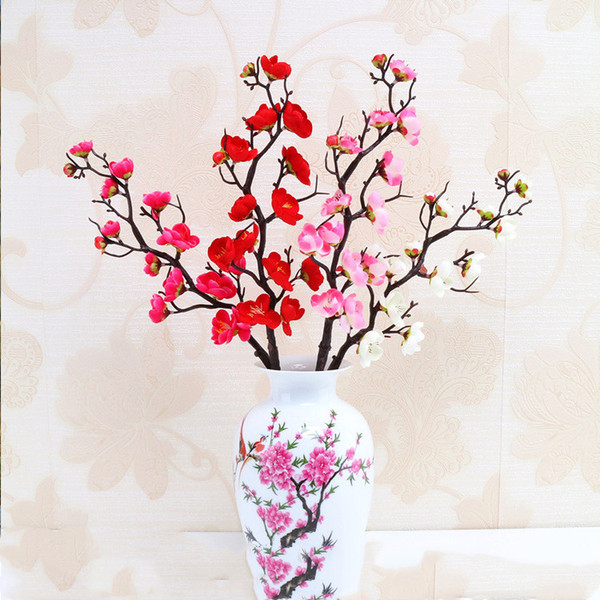 5PCS Artificial silk plum blossom floral arrangement Cherry Blossoms Home Decoration Wedding Fake Flowers arreglos florales artifical