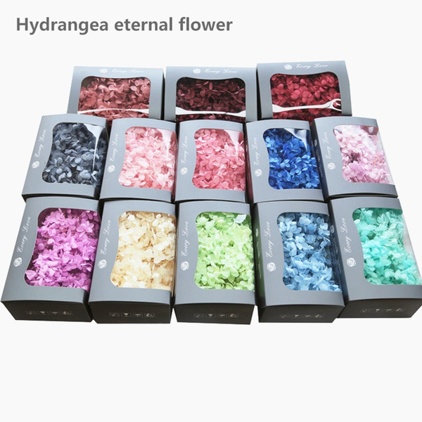 Eternal flower Hydrangea Hardcover Quality Long-term Preservation DIY Holiday Gift Box Material Wedding Decorative Dried Flowers