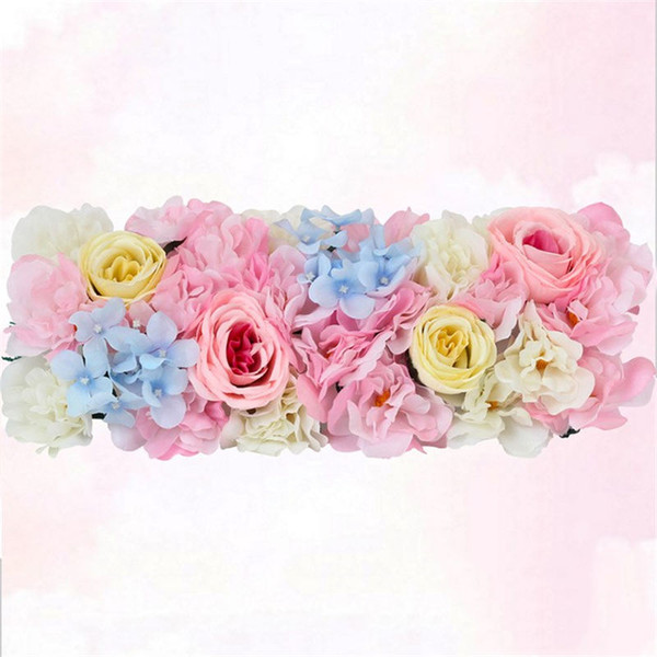 New Arrival Simulation Rose Hydrangea Flower Rows Wedding Decoration Arch Centerpieces Props Available free shipping 8 colors