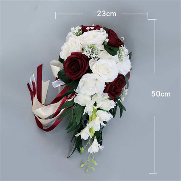 Artificial bridal flowers bride bouquet wedding Flower European fresh white imitation rose bouquet For wedding Festiva party decor