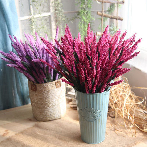 2018 high quality Artificial PE Lavender Fake Flower Wedding Bouquet Party Home Decor Katana Bedroom Decor Garden Decoration