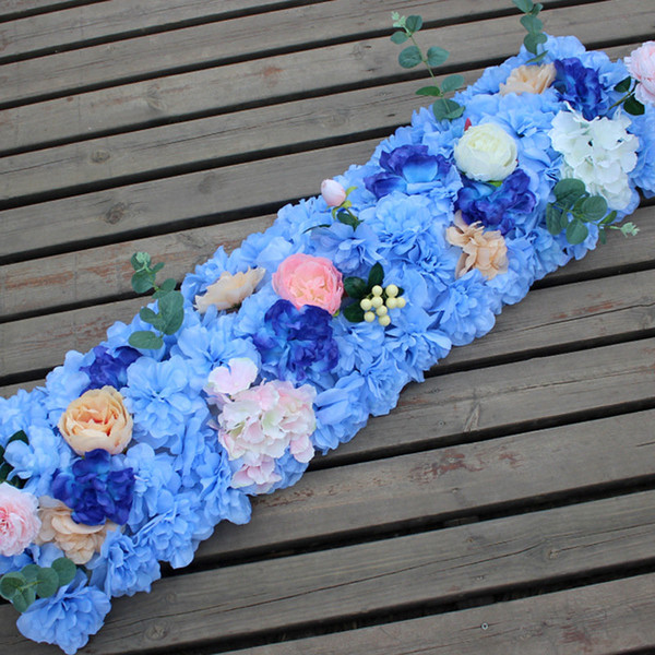 Artificial Road Flower Row Silk Flower Hydrangea Peony Rose Flowers Wedding Arch Road Lead Home Hotel Party DIY Flower Decor