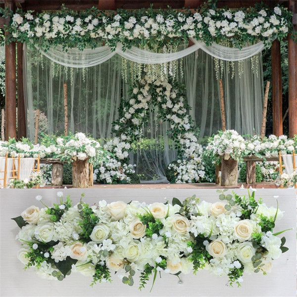 2019 New Flower Row Shopping Mall Decorates Table Decoration Wedding Terrace Road Leads Stage Artificial flower Freeshipping