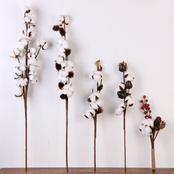 1pcs New Style Artificial Cotton Flower Single Branch Simulation Flower DIY Wedding Decoration For Home Party Office