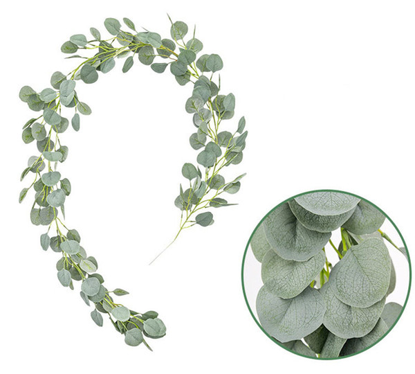 Wedding Decoration Artificial Green Eucalyptus Vine Leaves Encryption Eucalyptus Rattan Fake Plant Ivy Flower Leaf Circle