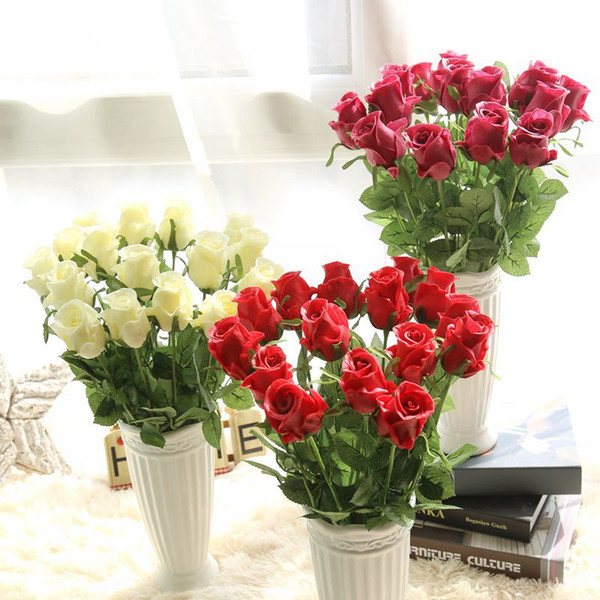 2019 PU Rose Hand Lover Rose Simulated Flower Wholesale Factory Fake Flower Home Decoration Wedding Supplies