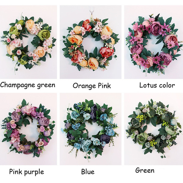 European Wall Hanging Home Garland Retro Color Knot Wedding Layout Simulation Peony Flower Wall Decoration Wholesale Multi-color Selection