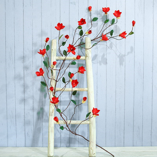 Silk man-made Imitation Flower Beautiful Vivid Magnolia Decorative Flowers vine for Wedding Home Hotel Decoration Accessories