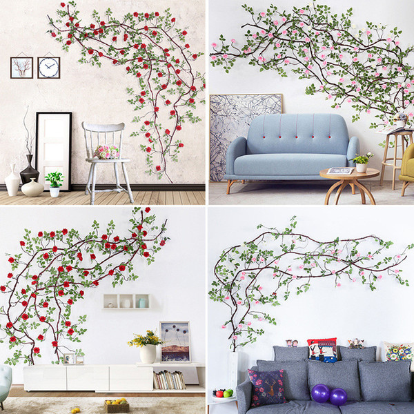 Artificial Flowers Vine Home Wedding Garden Decoration Rose Fake Flowers Rattan String Festival Hanging Silk flower