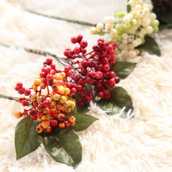 10pcs/lot Artificial Berries Stamen Bouquet DIY Floral Flowers for Party Wedding Wreath Dorsage Decoration Crafts Flowers