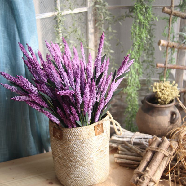 PE Foam Lavender European Style Artificial Flowers For Home Wedding Decoration Garden Party Office Table Decoration Fake Flower