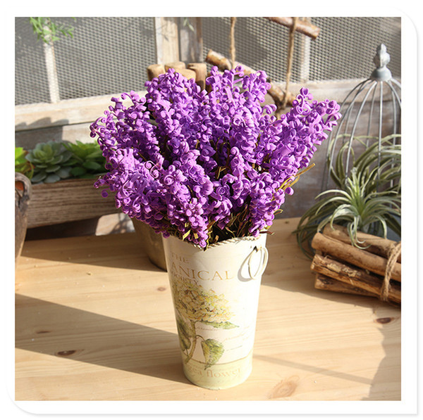 ROSEQUEEN 2018 Artificial Decoration 43cm Beautiful Artificial Lavender PE Flowers Home decoration 5 Colors Available Man-mande