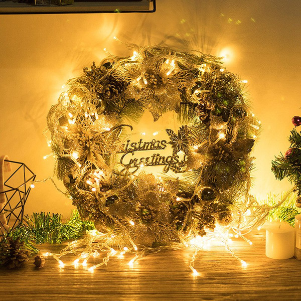 2018 new Plastic Christmas Wreath 30cm New Year Hanging Garland Wall Door Hanging Christmas Decoration for Home