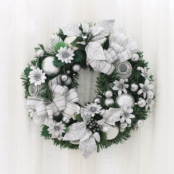 New Year For Christmas wreath Christmas Decoration For Home Artificial Flowers Rattan Fake Plants Christmas Door Wreath