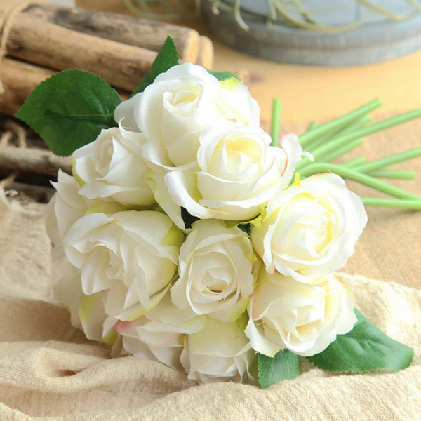 5pcs 11 heads/Bouquet 2018 Handmade Bridal Flower Wedding Party Gifts rose Wedding Accessories Flowers Pears beaded free shipping