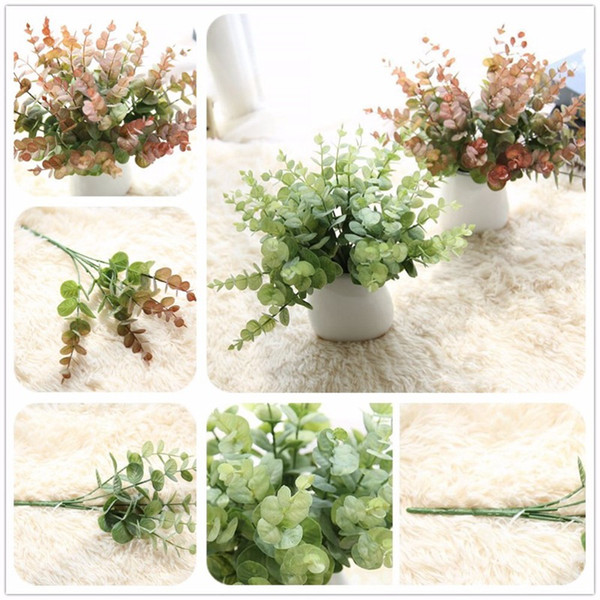 Artificial plastic plants Eucalyptus leaves home decoration arranging DIY flores autumn home wedding party decoration leaf