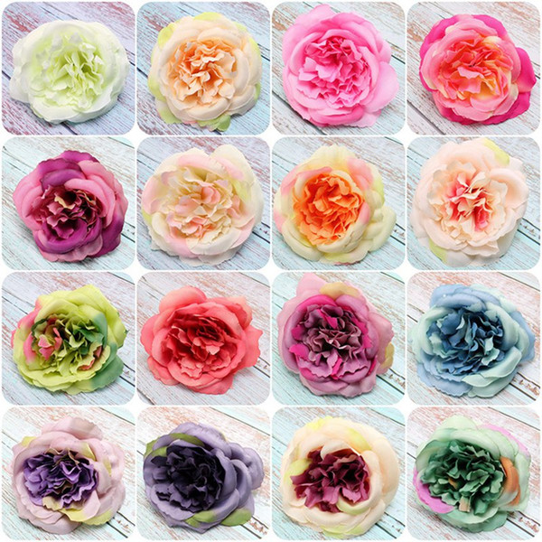 European oil painting hibiscus rose head simulation high-end retro home wedding flower wall decoration peony fake flowers