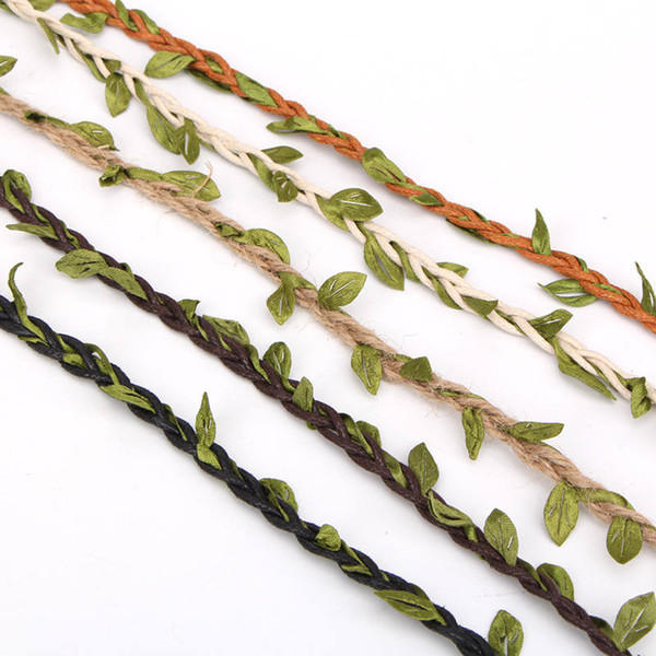 2019 New Wax Rope Leaves Mixed Weaving Forest Series Weaving Fresh Decorative Rope DIY Background Rattan