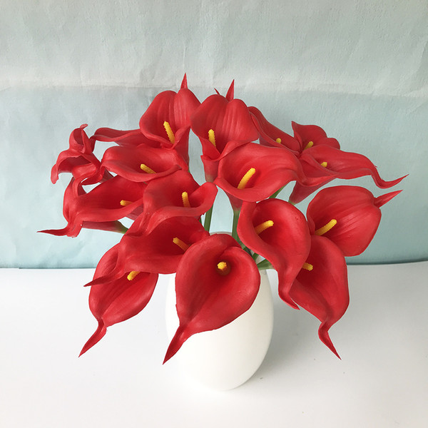 Artificial Calla Lily PU Real Touch Calla Lilies Fake Flowers Wedding Bridal Bouquet Festive Party Supplies