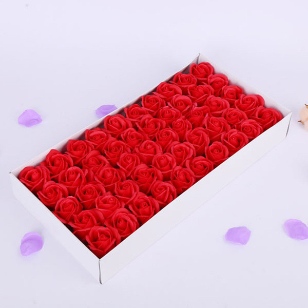 2019 500pcs Wedding Flowers Soap Flower 5- 6cm Artificial Roses Box-packed for Romantic Valentine's Day Gift Freeshipping