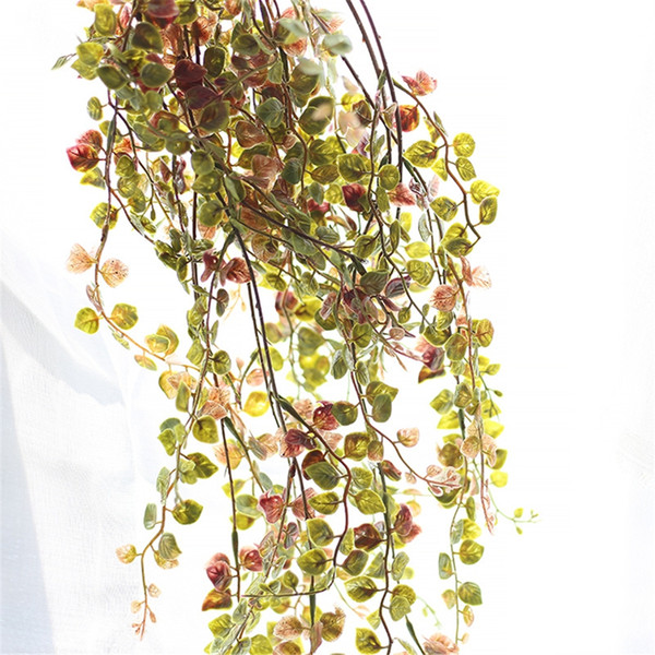 Artificial Long rattan Bouquet Gold and silver leaves decoration 60cm Home wedding fake plants long vine green home scene