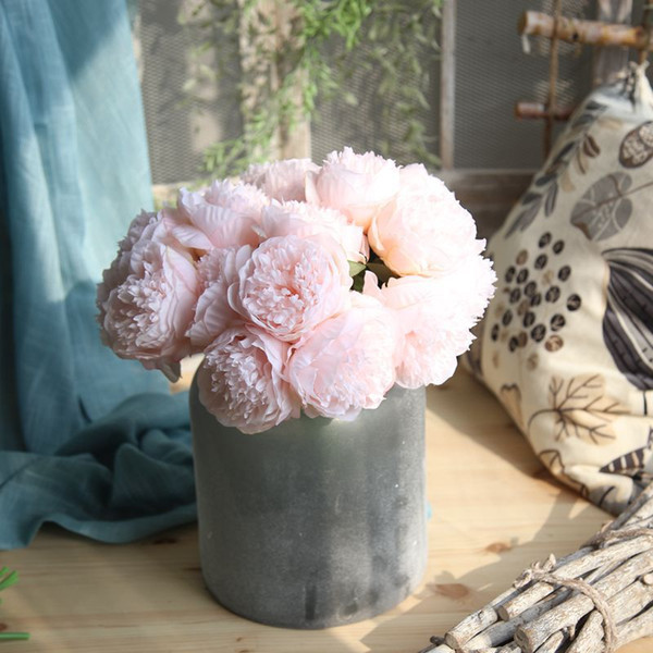 Simulation flower five peonies bouquet manufacturers home decoration wedding holding flowers road cited flower wall fake flowers