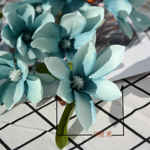 Wedding Decoration Silk Flowers bouquet Wedding Magnolia Artificial Flowers for home Decoration wreath Fake Plant wall 5pcs/lot