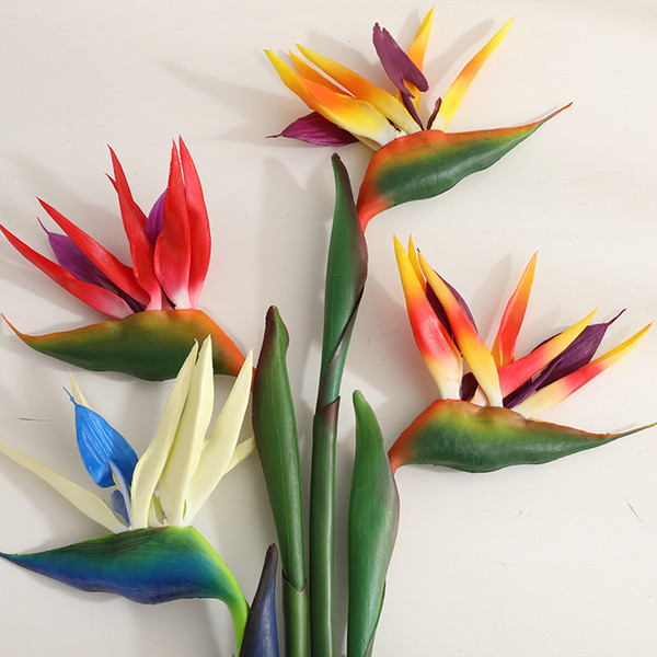 3 Pcs 80CM Artificial Plants High simulation PU feel small bird of paradise Bird for home decoration display court furnishings fake flowers