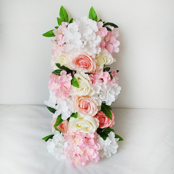 Artificial Flowers Hydrangea Peony Rose Silk Flower Wall Wedding Road Lead Wedding Arch Square Pavilion Corners Decorative Flowers garland