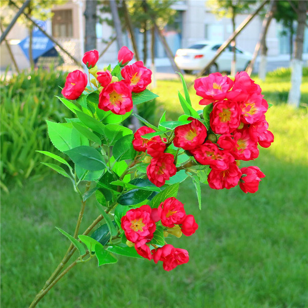 3 forks single branch home garden landscape tree decoration small fake flower artificial Begonia flower simulation decorative flower branch