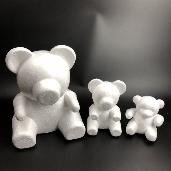 15/20/35CM Modeling Polystyrene Styrofoam White love Bear Foam Crafts For DIY valentine's Gifts Party Supplies Decoration