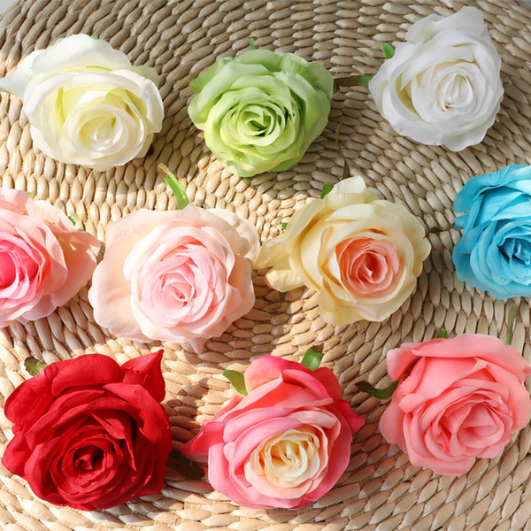 10 pcs/lot Artificial silk flowers Rose head for arch door diy flowers wall wedding decoration wreath home decoration diy material