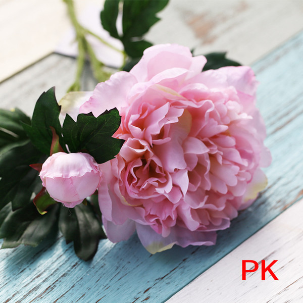 3 pcs/lot single branch peony artificial flowers silk peonies bouquet wedding home decoration fake peony rose flower party garden decor