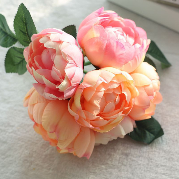 Artificial peony bouquet silk flowers For home decoration wedding decoration Hand holding flowers simulation fake peony flower branch Wreath