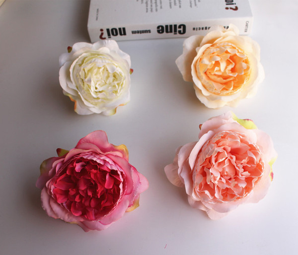 20pcs/lot High Simulation Core Peony Flower Head Silk Flower DIY Wedding Flower Wall Background Decoration Silk Rose